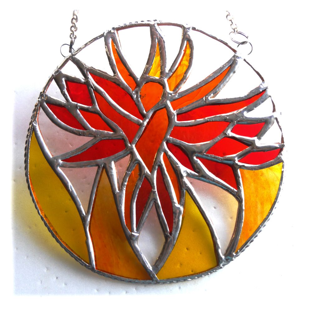 Phoenix Stained Glass Suncatcher Handmade