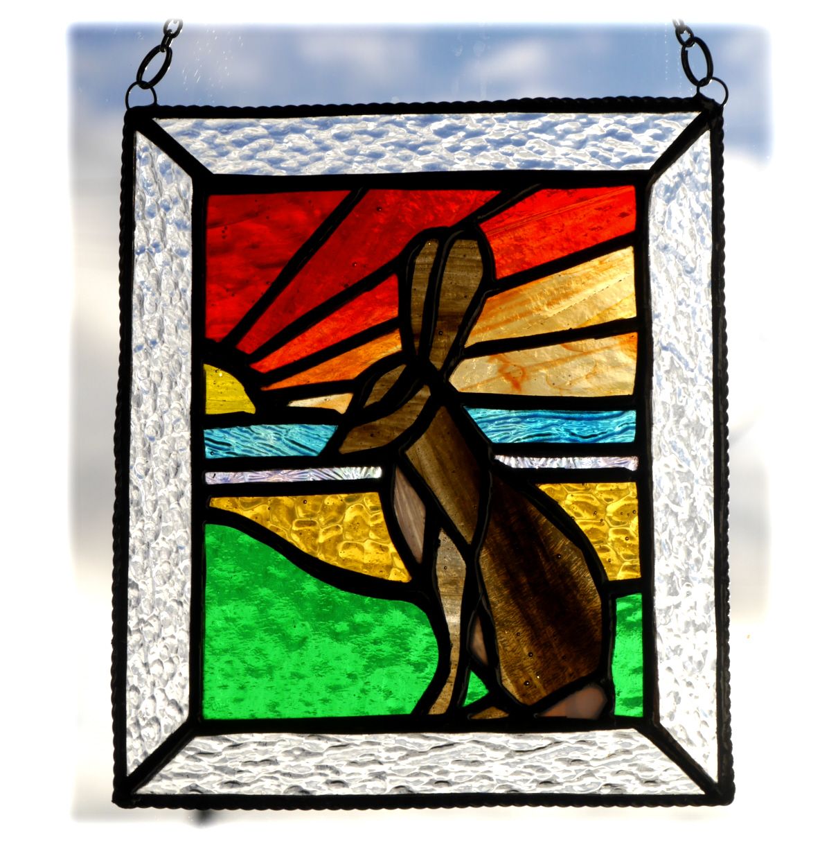 Hare Stained Glass Suncatcher Sunset Picture