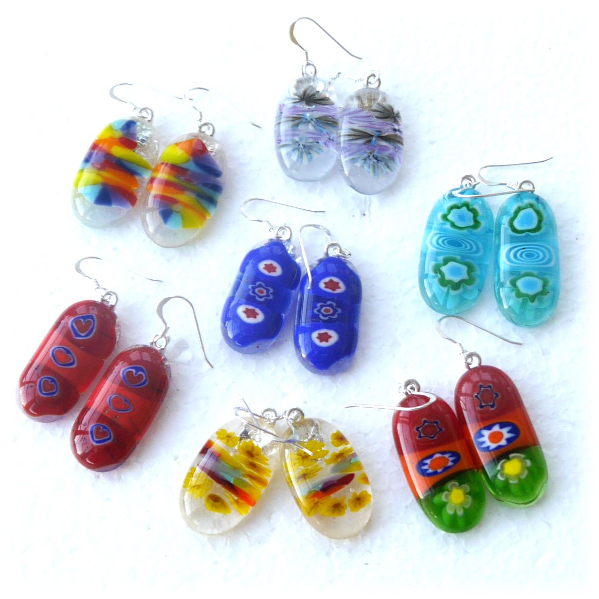 Colourful Fused Glass Earrings Colour Choice