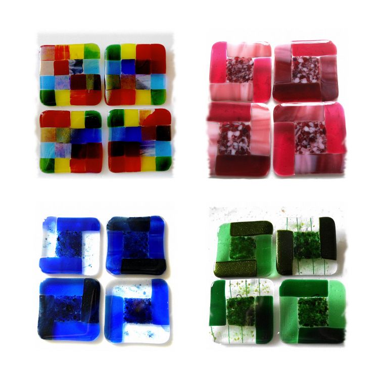 Fused Glass Coaster Set of 4 Colour Choice
