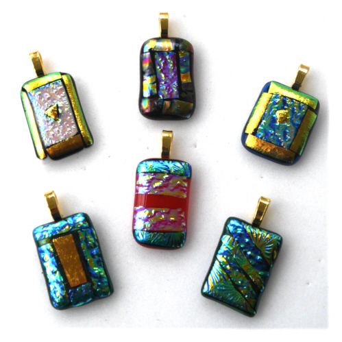 Dichroic Fused Glass Pendant Gold 233-238 Choice