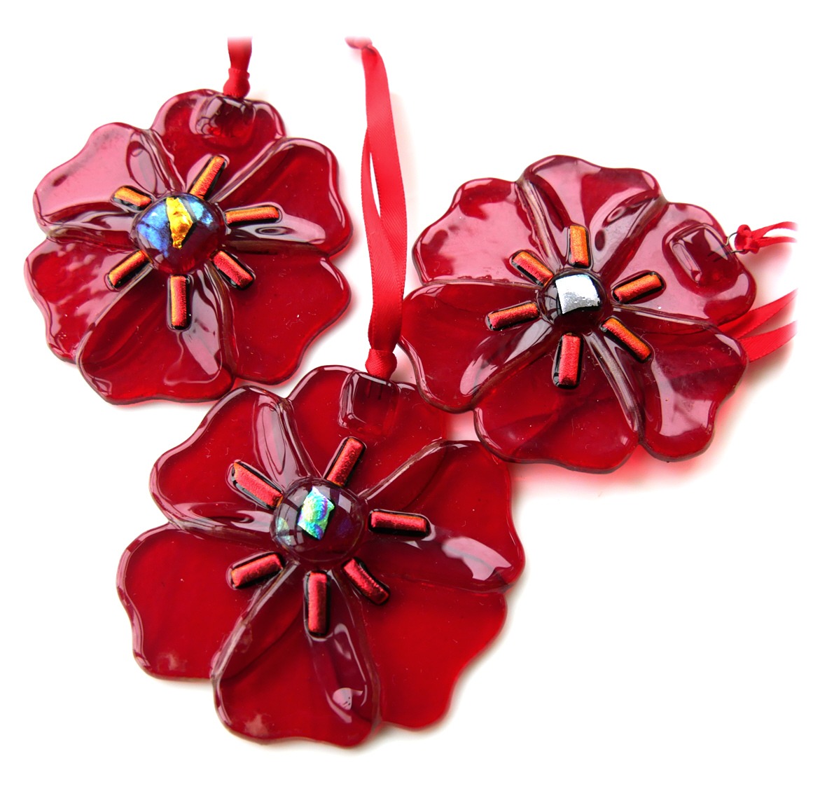 Poppy Lightcatcher Fused Glass Decoration