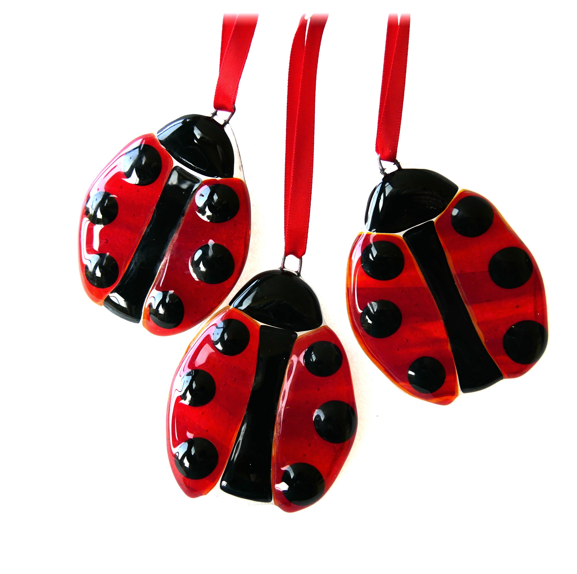 Ladybird Fused Glass Decoration Gift Ladybug