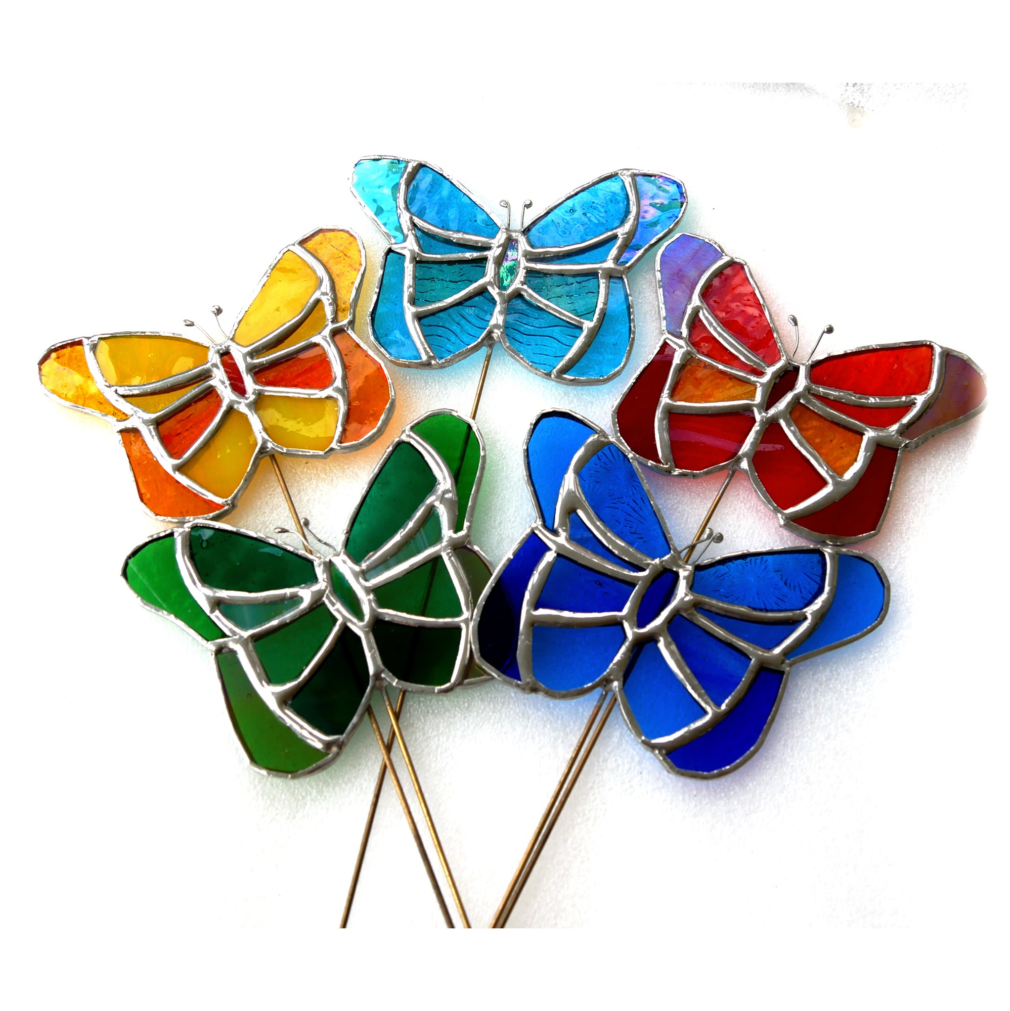 Butterfly Stakes Stained Glass 002 - 006 #2507 FREE 22.00 (32)