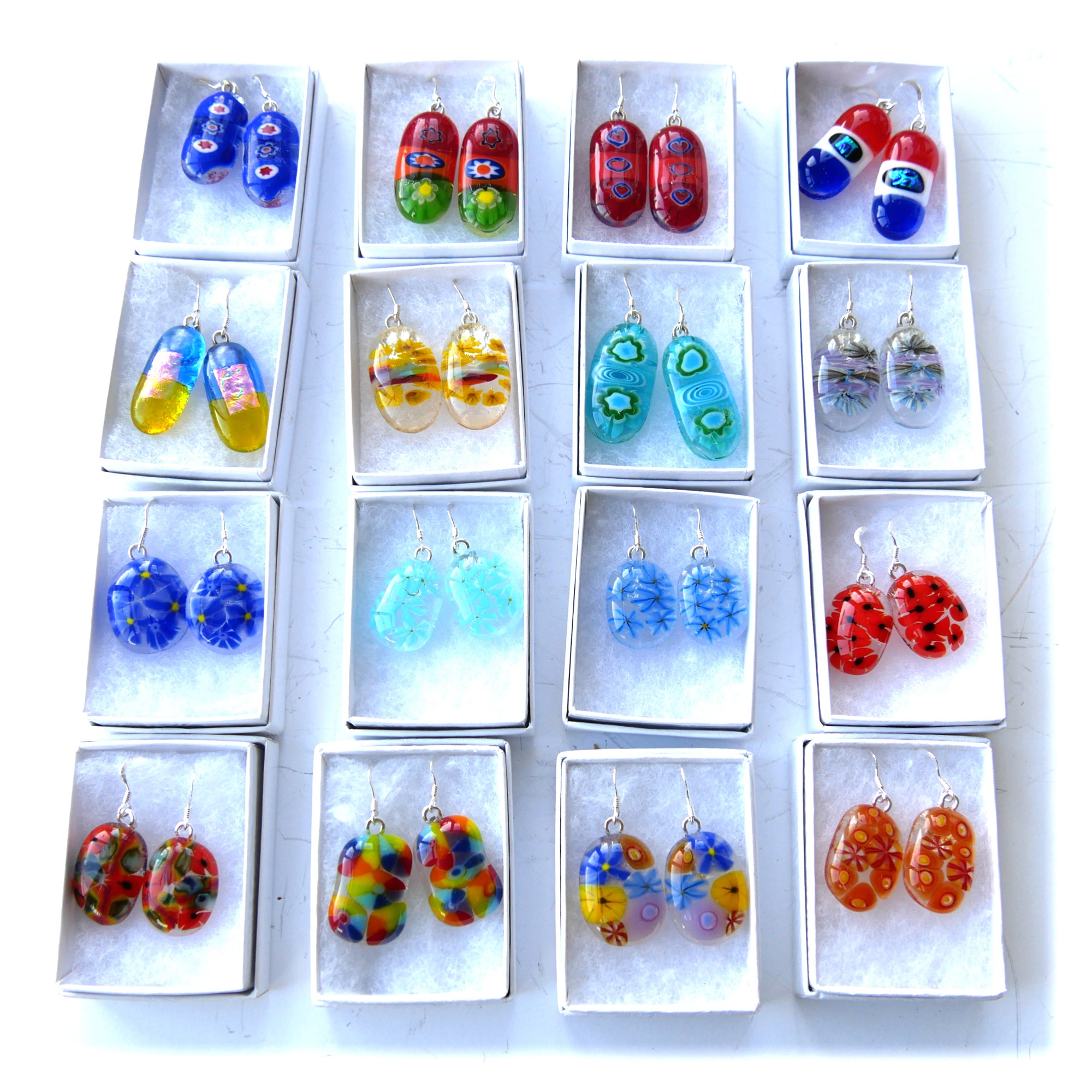 Colourful Fused Glass Earrings Colour Choice