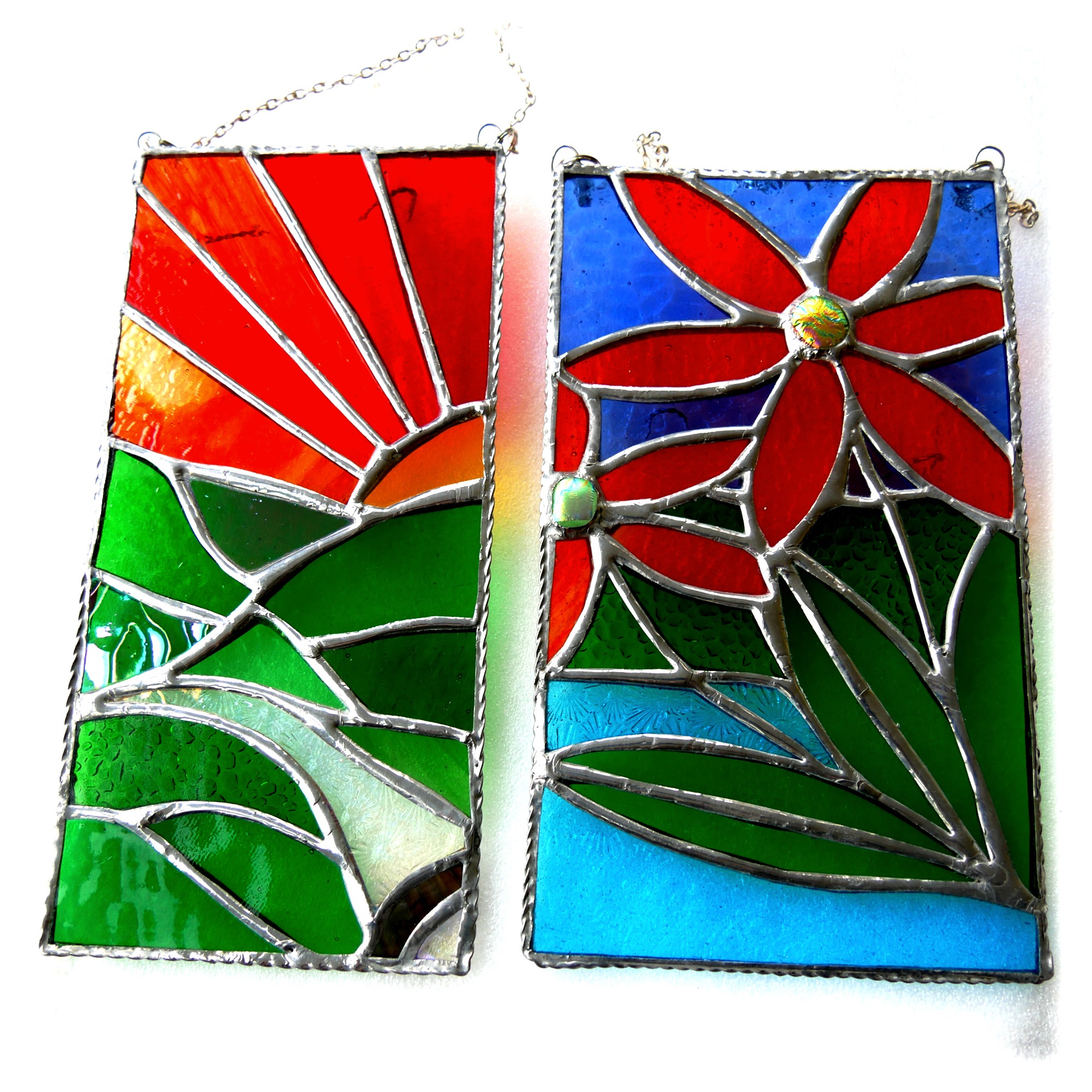 Star Rainbow or Shiny Dichroic Stained Glass Christmas Decoration