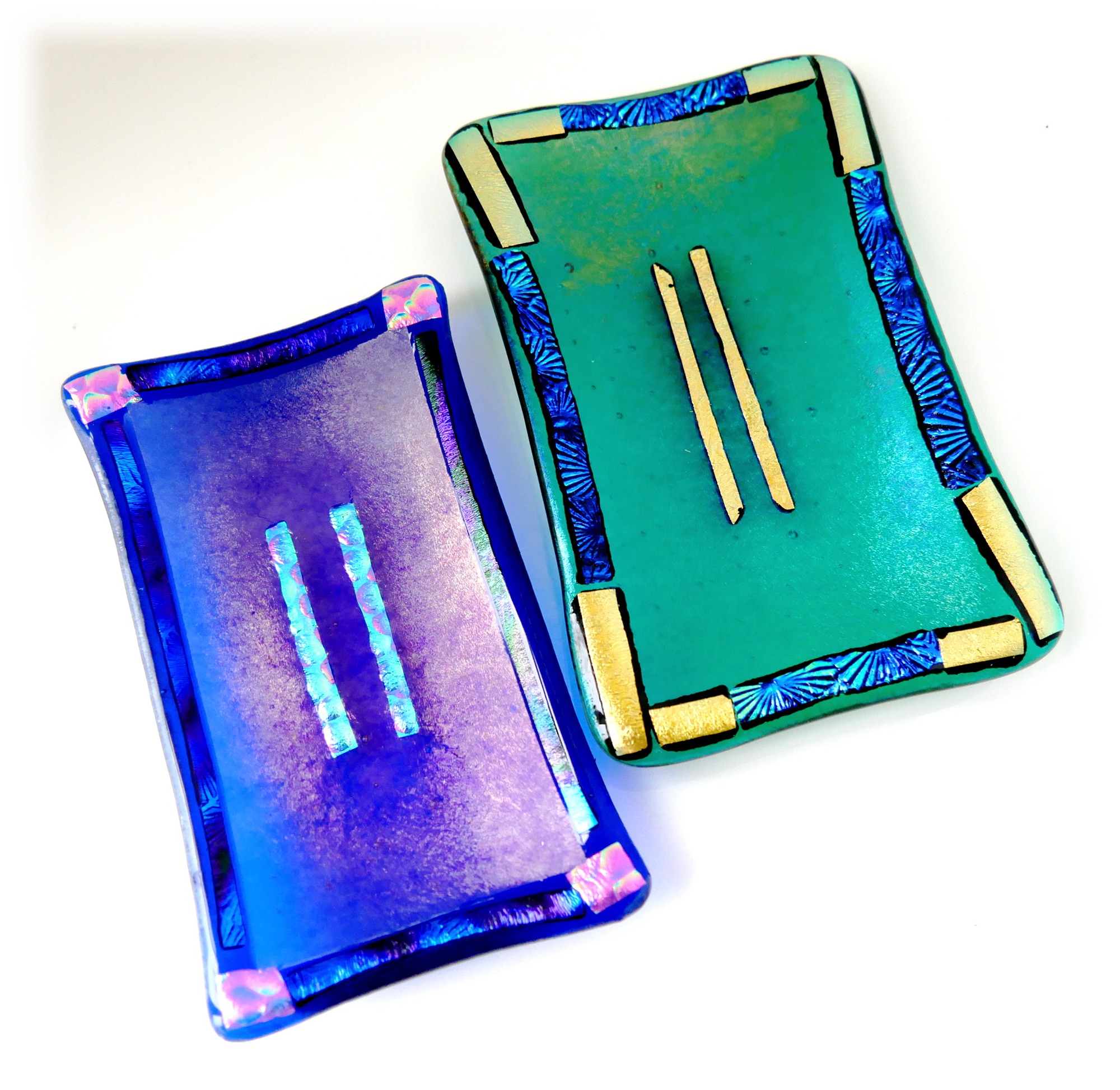 Soap Dishes Blue emerald dichroic (1).jpg