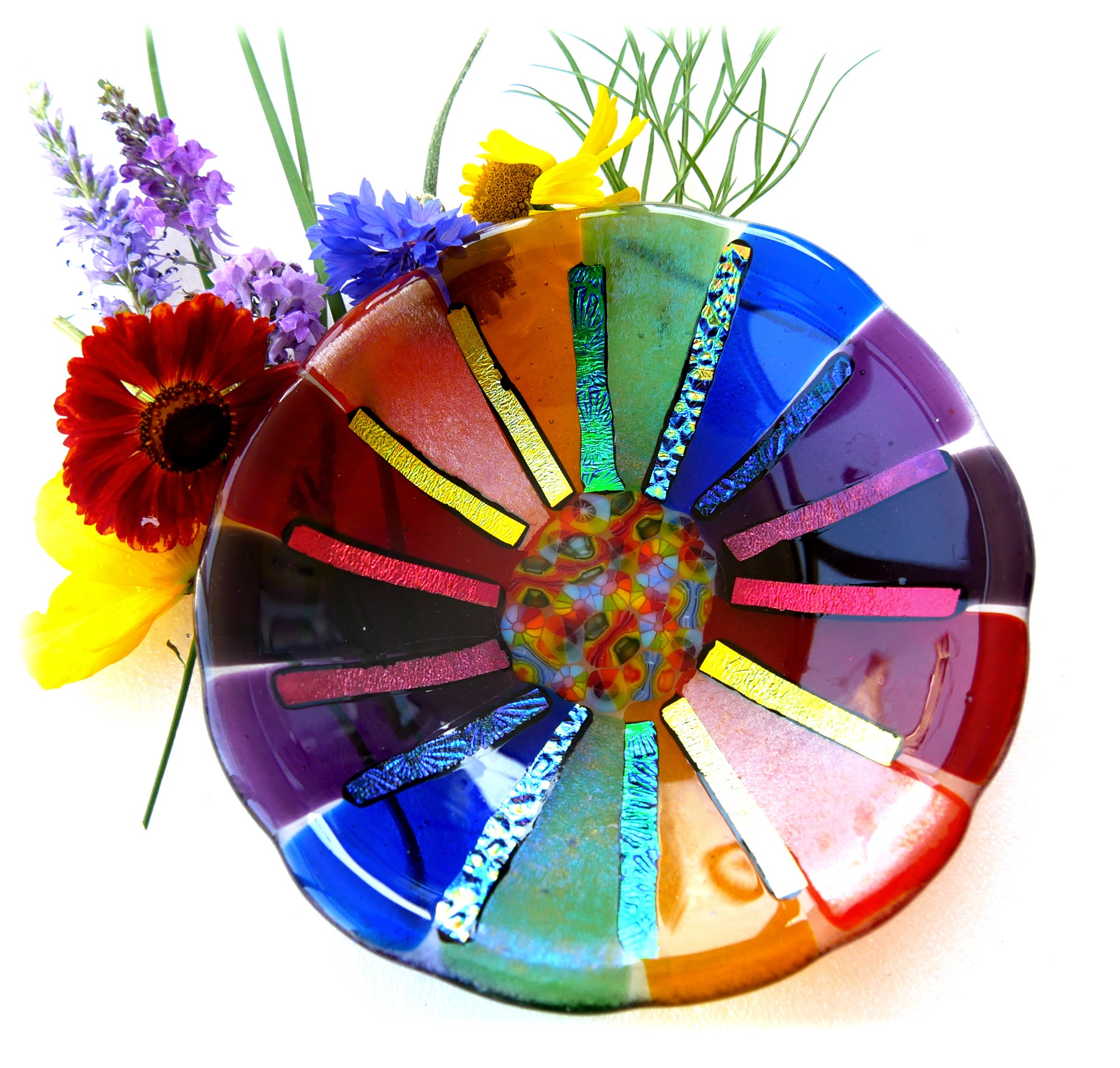 13 x 2.5cm Rainbow FUSED Bowl 063 #2508 FREE 22.50.jpg