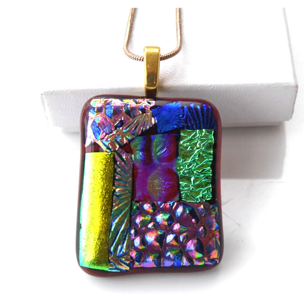 Patchwork Dichroic Pendant P010 Gold #2402 FREE 12.50 (5).jpg