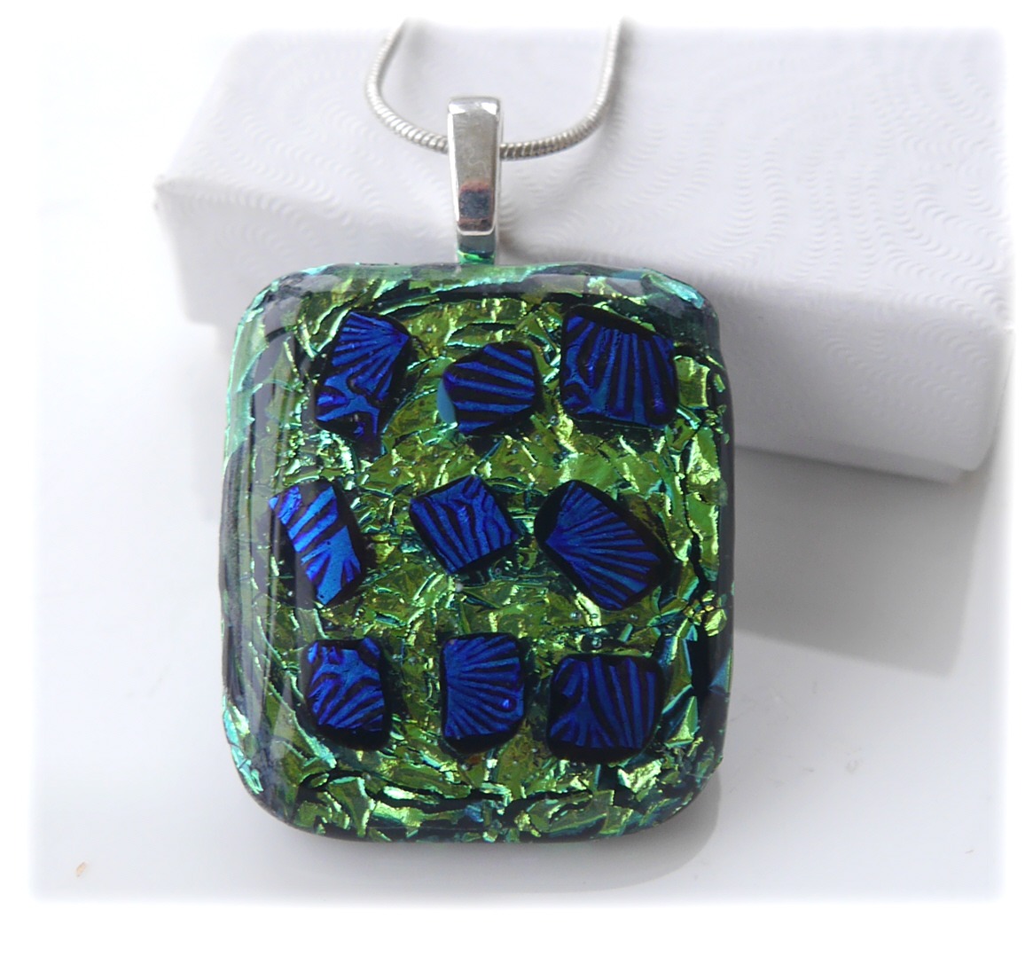 Patchwork Dichroic Pendant B015 Silver  #2402 FREE 15.00.jpg