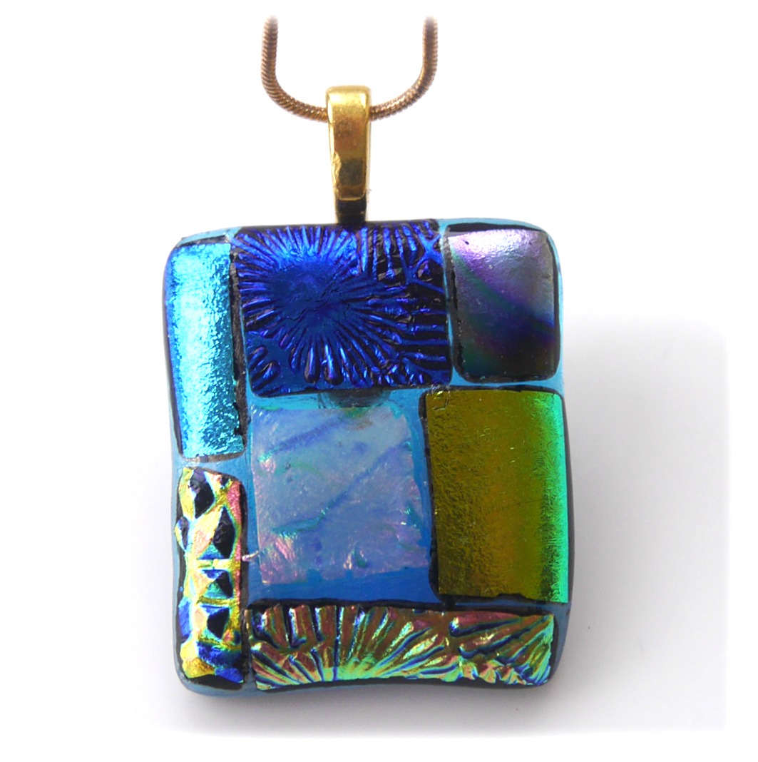 Patchwork Dichroic Pendant P011 Gold #2402 FREE 12.50.jpg