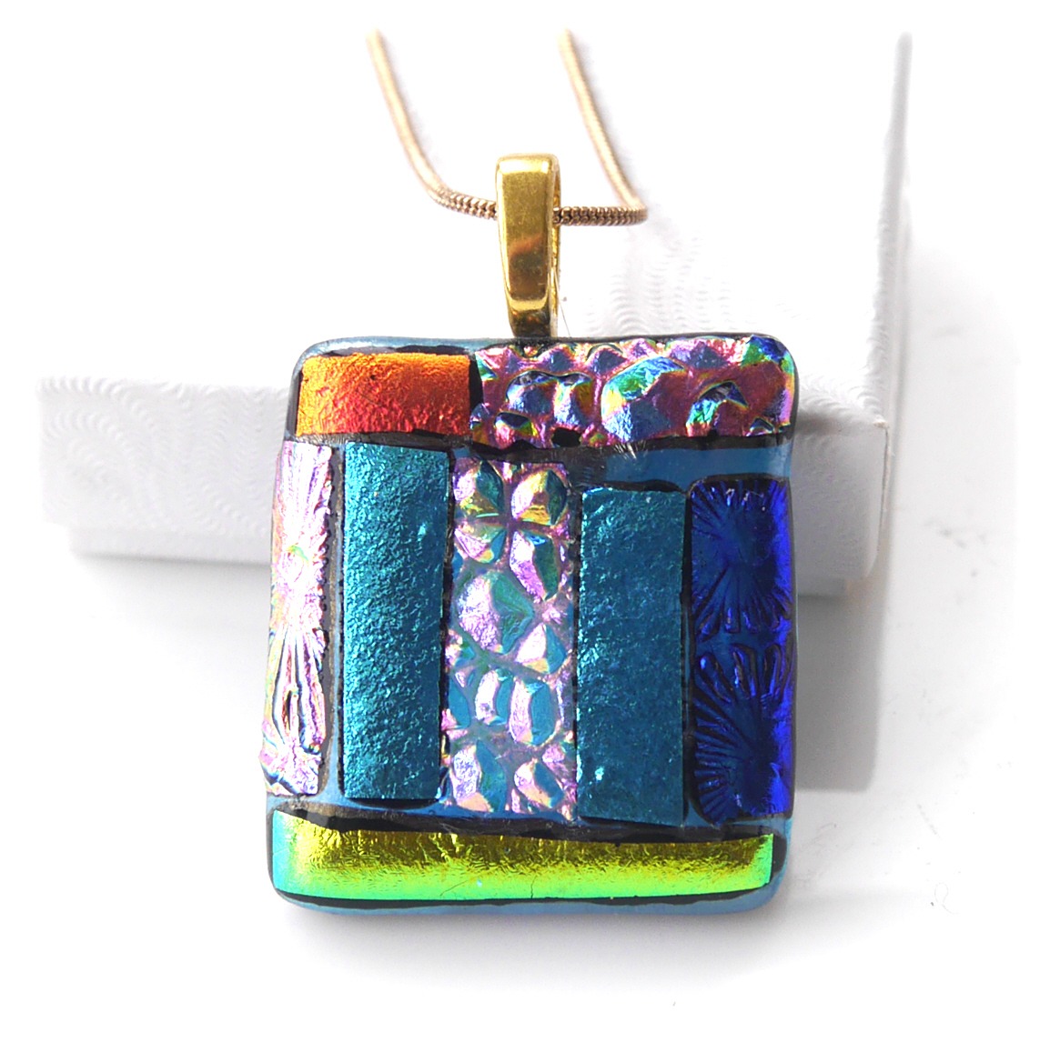 Patchwork Dichroic Pendant P012 Gold #2402 FREE 12.50.jpg