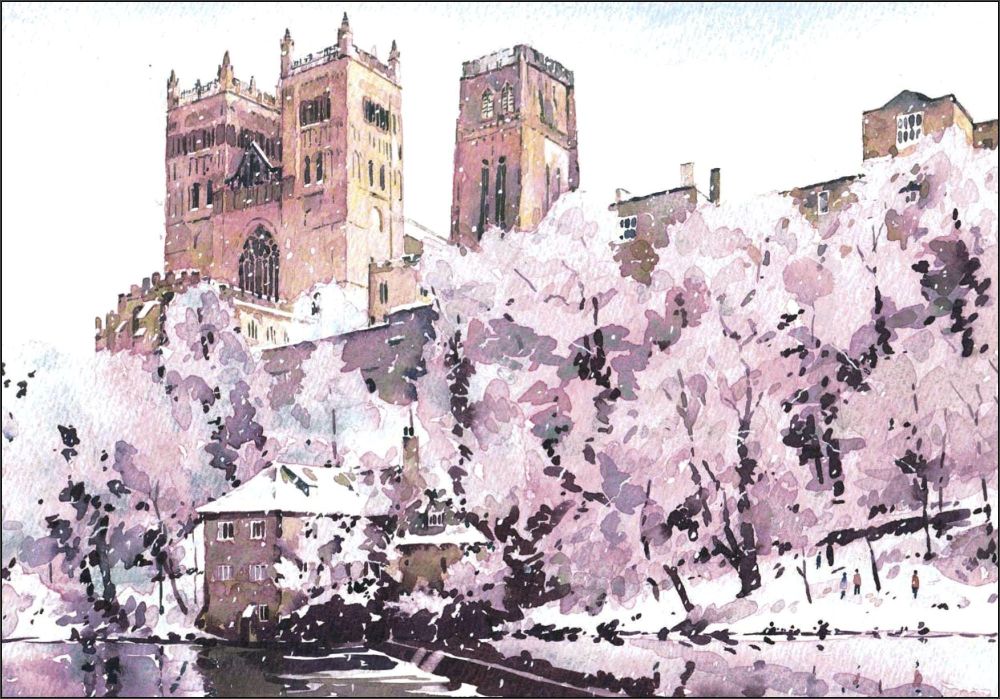 CC05 Durham Cathedral and Fulling Mill - Snowscene