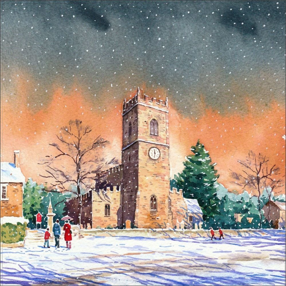 Lanchester Village, County Durham in the snow