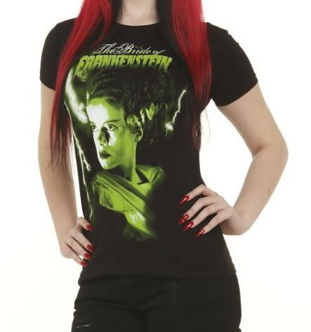 Rock Rebel Bride Of Frankenstein Green Tshirt