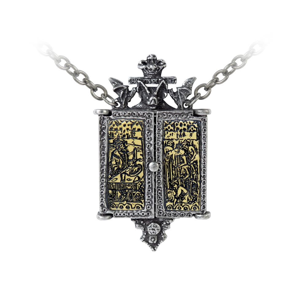 Alchemy Balkan Triptych Icon Locket Necklace
