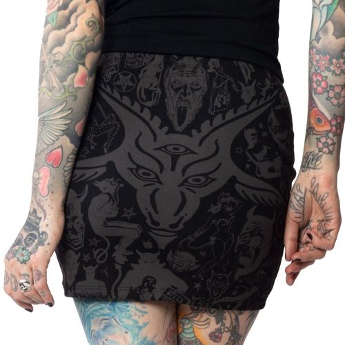 Kreepsville 666 Goat Head Mini Skirt