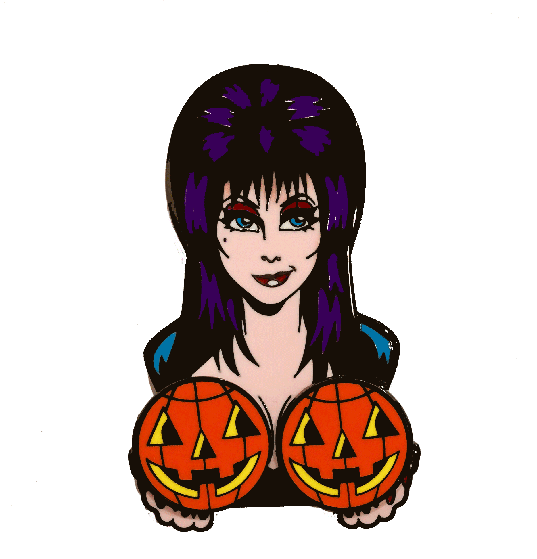 Elvira Spinning Pumpkins Badge