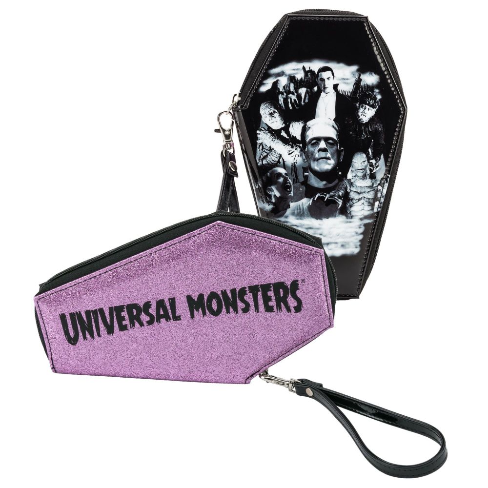 Universal Monsters Collage Coffin Glitter Wallet