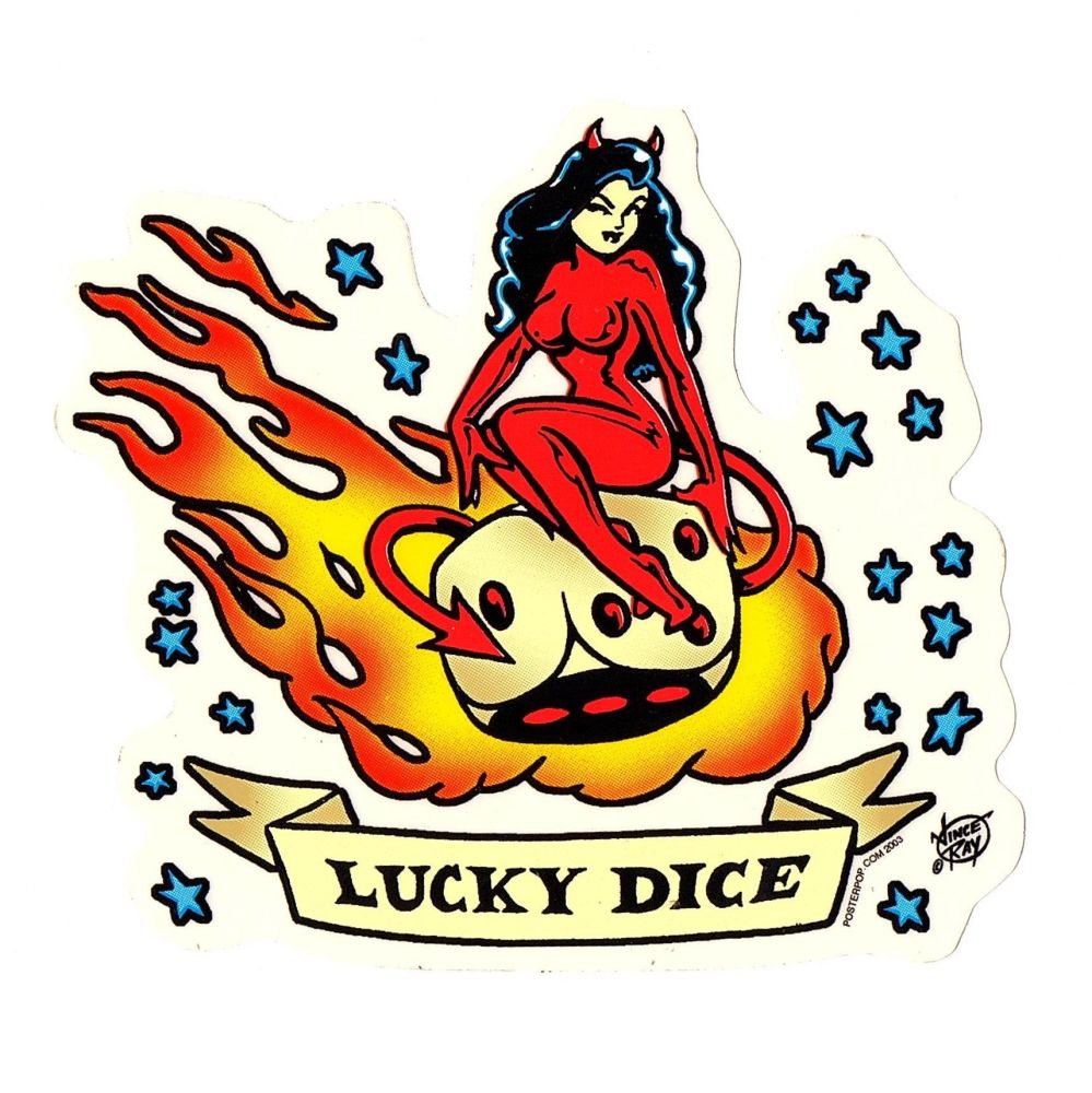 Vince Ray Lucky Dice Sticker