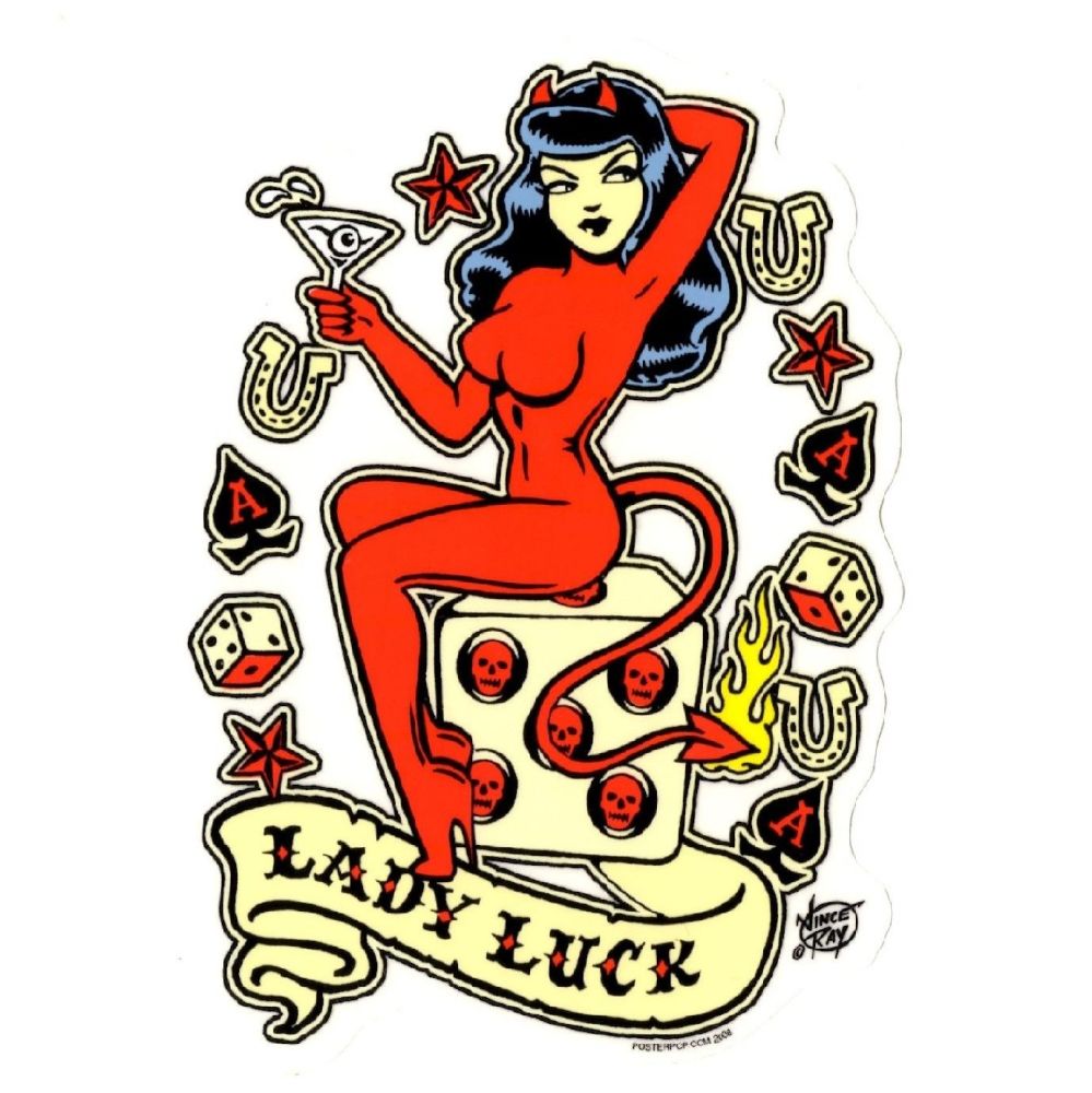 Vince Ray Lady Luck Sticker
