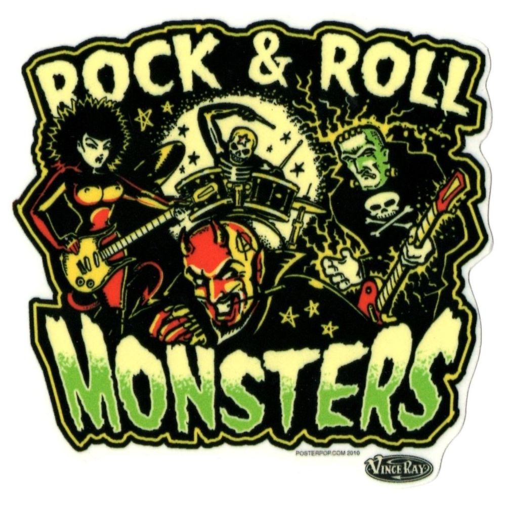Vince Ray Rock And Roll Monsters Sticker