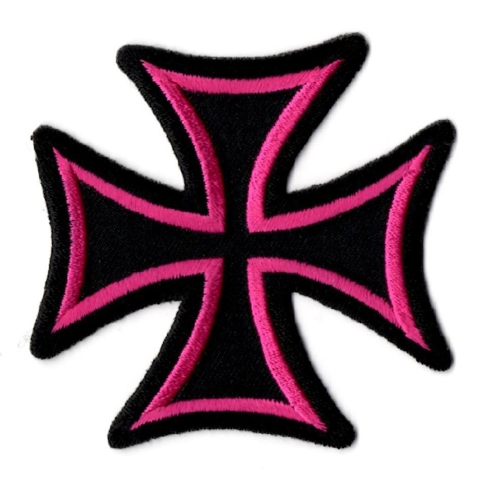 Iron Cross Black And Pink Patch