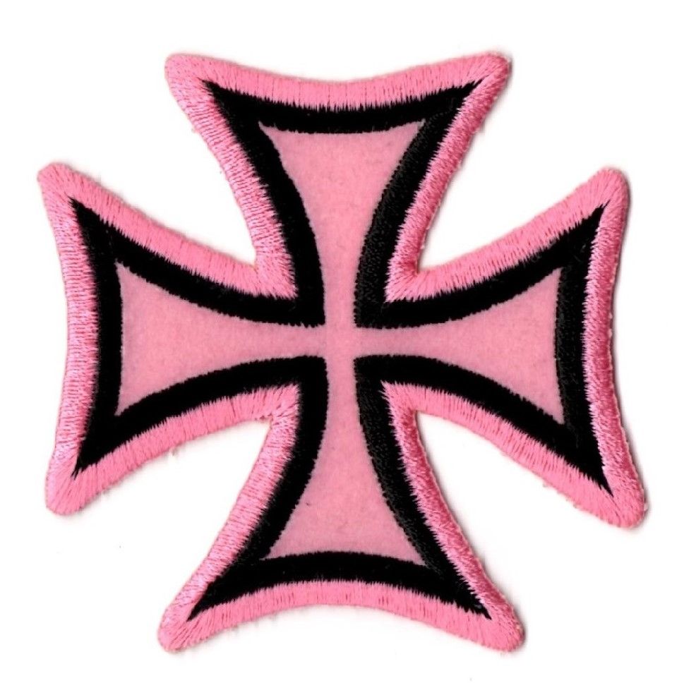 Iron Cross Pink And Black Patch