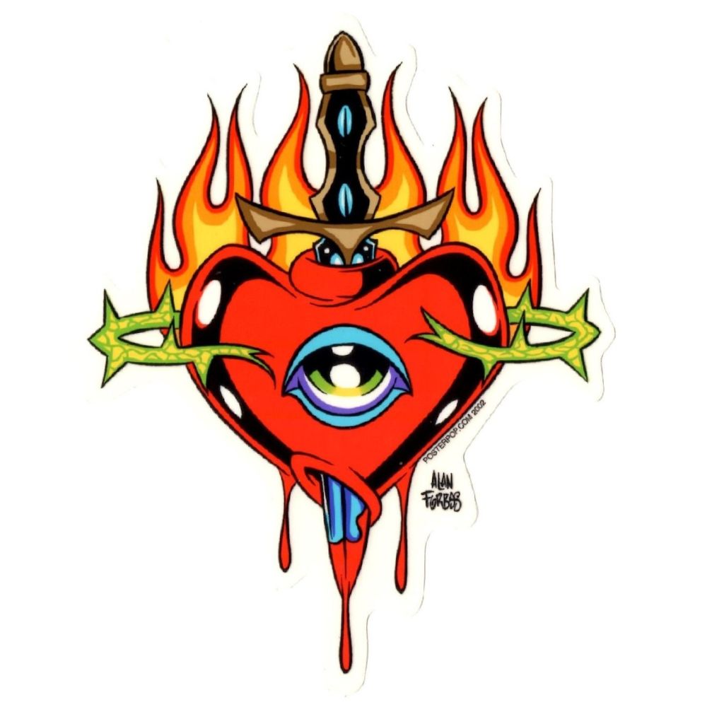 Forbes Flaming Heart Sticker