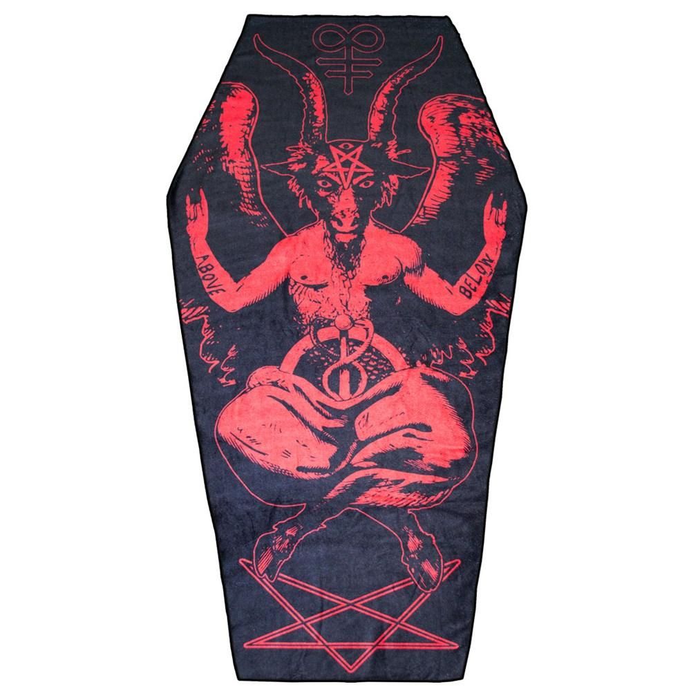 Baphomet Satanic Coffin Beach Towel
