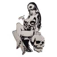 Kreepsville 666 Elvira Silver Comic Skull Badge
