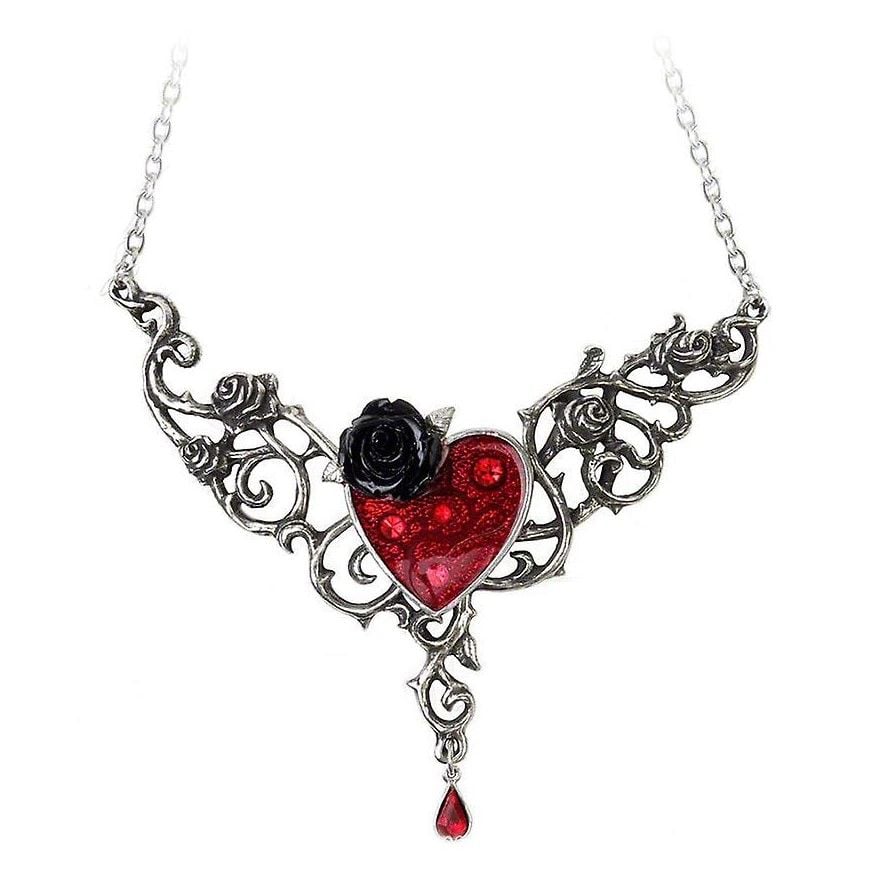Alchemy Blood Rose Heart Necklace