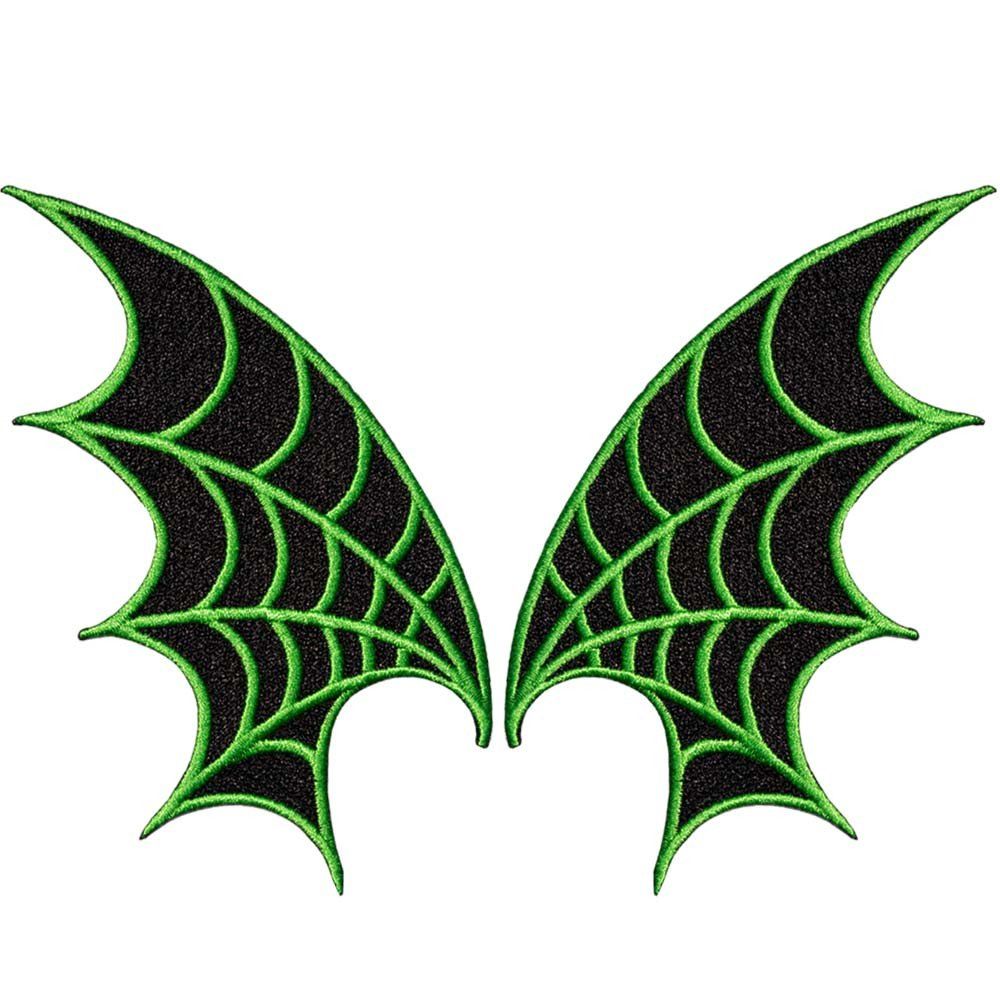 Kreepsville 666 Web Wings Green Patch Pair