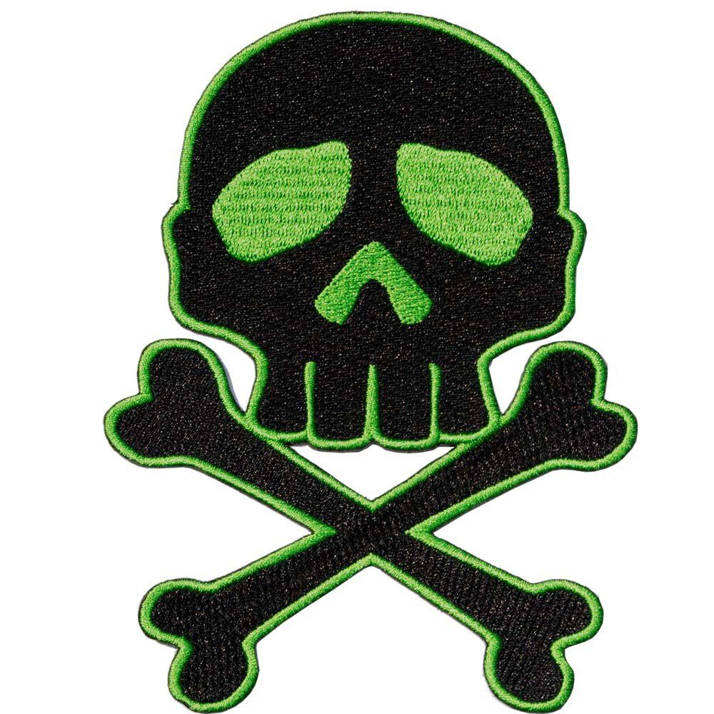 Kreepsville 666 Skull Cross Bones Green Patch