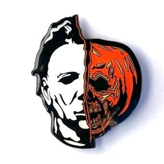 Halloween Michael Myers Half Face Badge