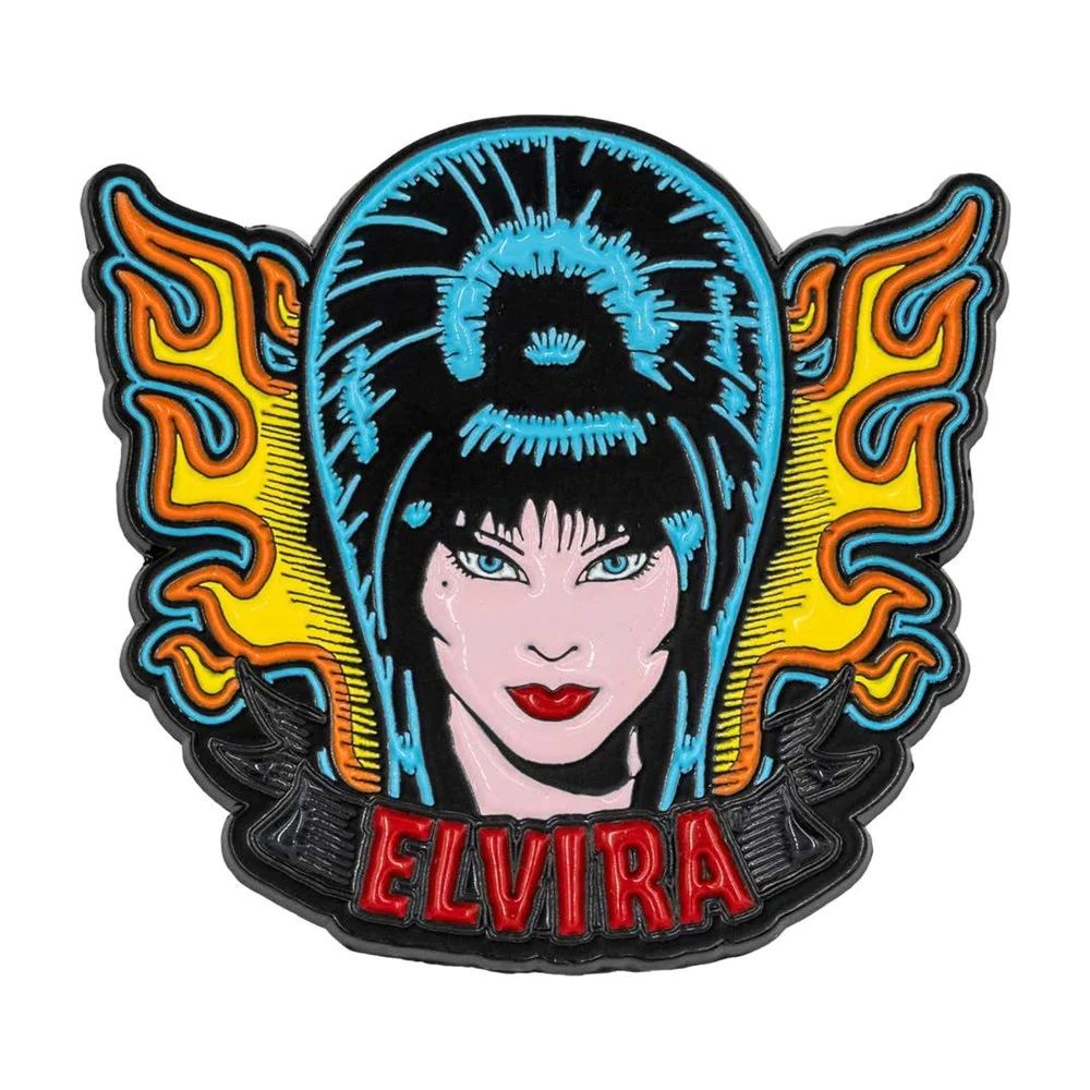 Elvira Tattoo Flames Badge