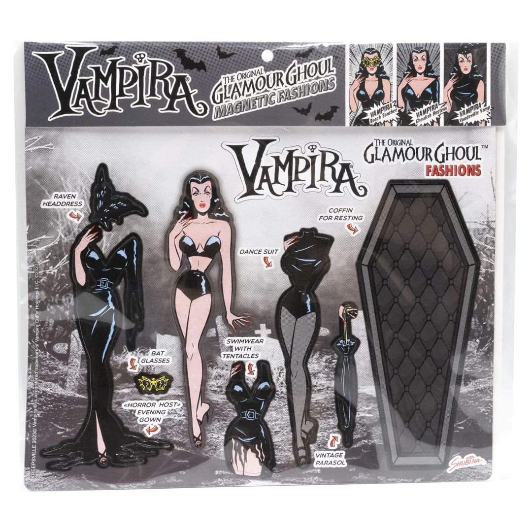 Vampira Glamour Ghoul Coffin Dress Up Magnet Set