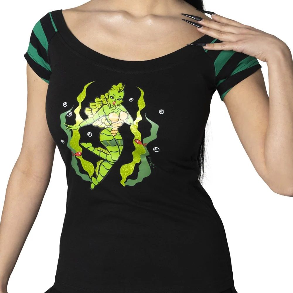 Creature Glitter Shoulder Top
