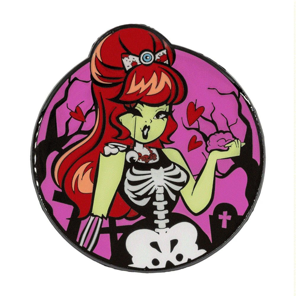 Zombie Girl Moon Badge