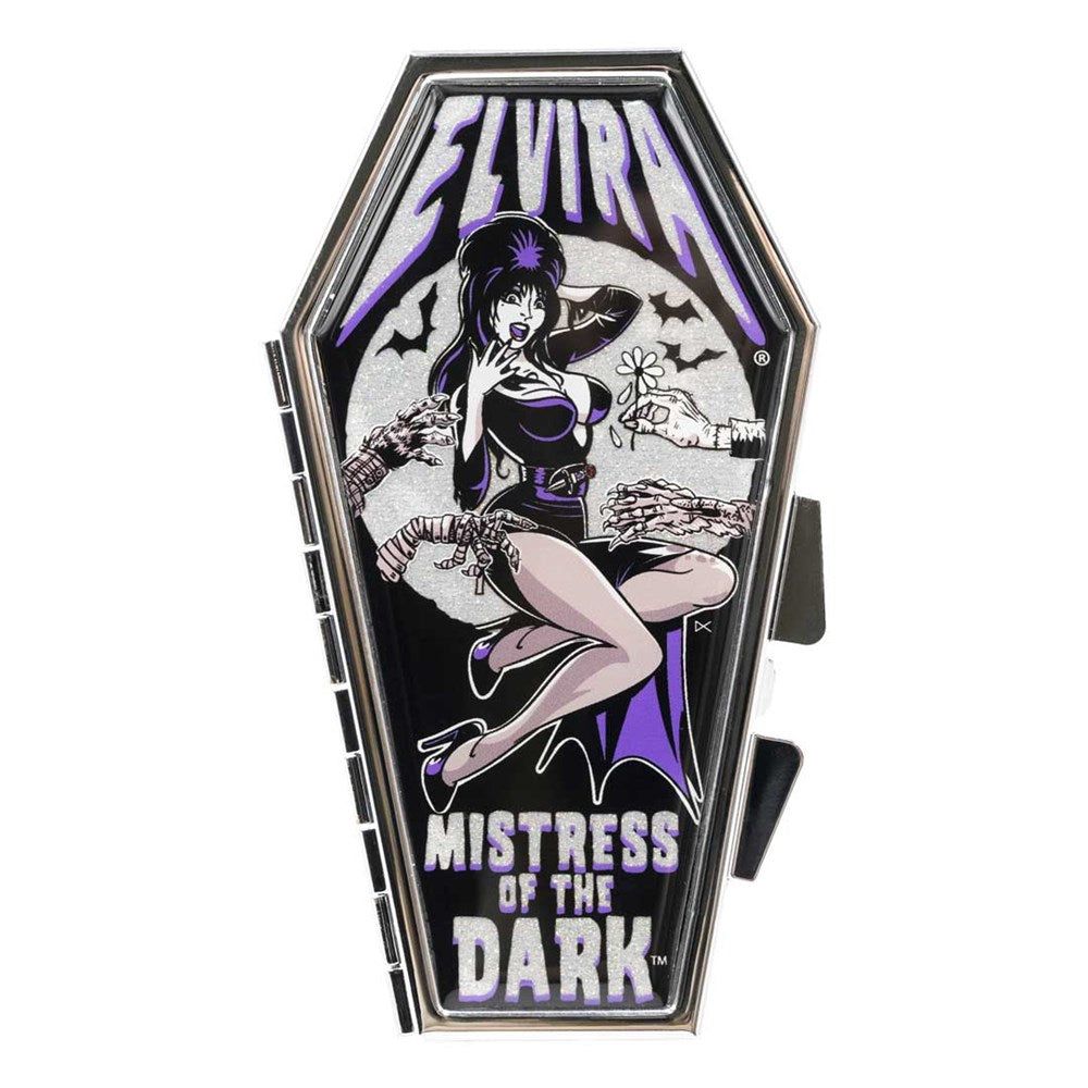 Elvira Monster Hands Glitter Coffin Compact Mirror