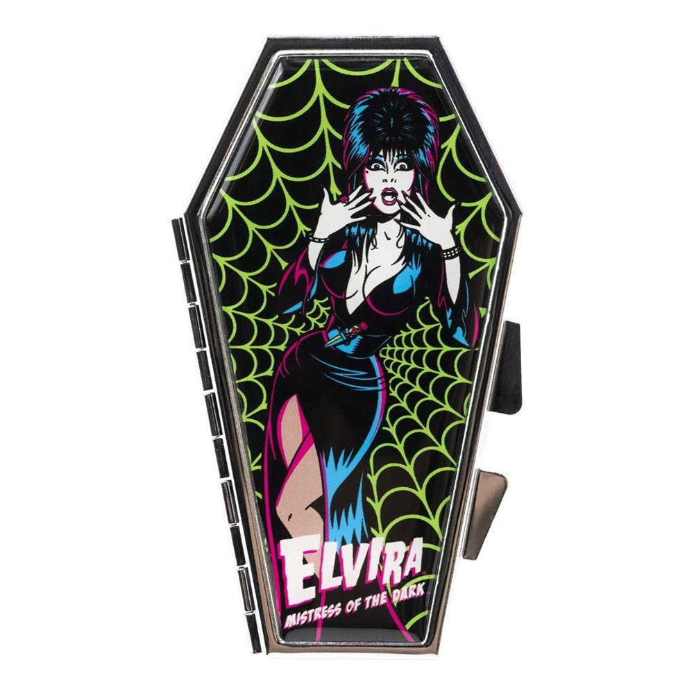 Elvira Neon Web Coffin Compact Mirror