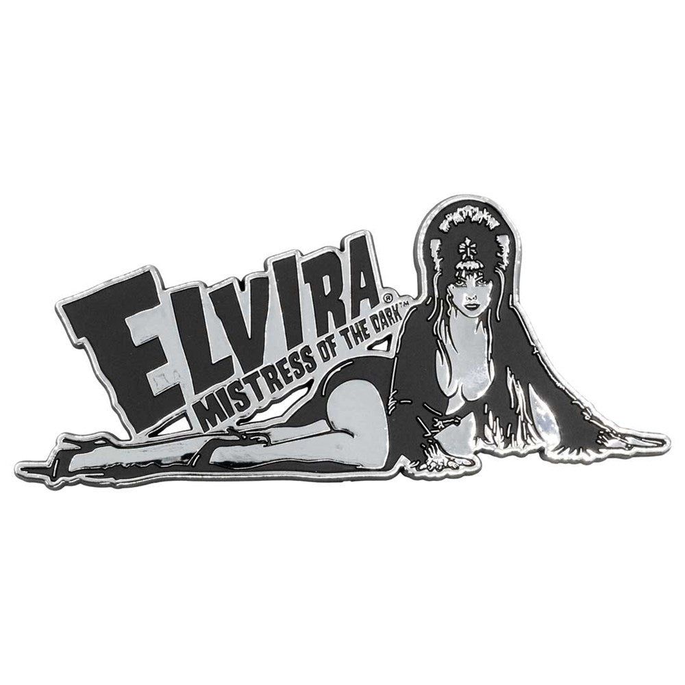 Elvira Laid Down Chrome Emblem