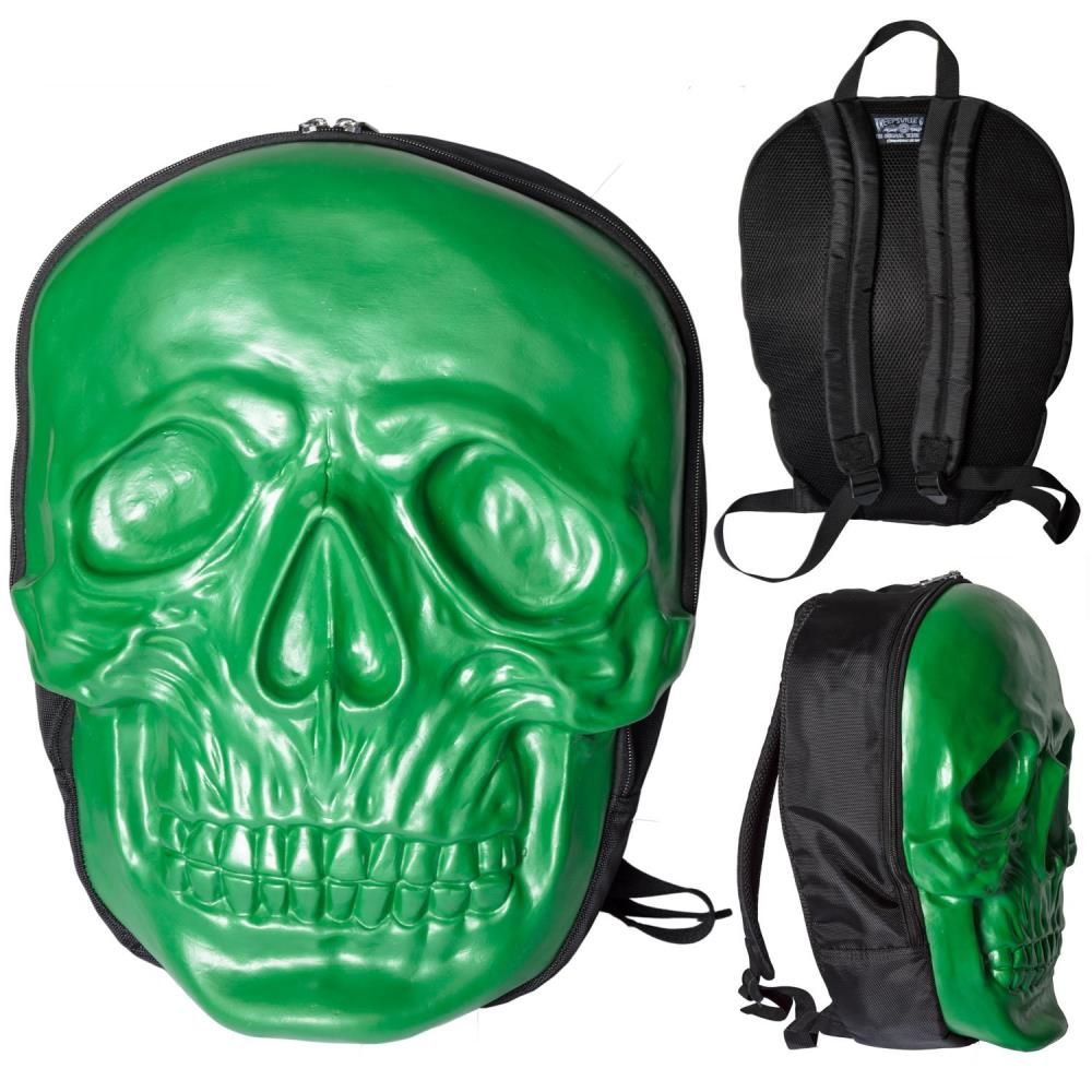 Kreepsville 666 Green Skull Backpack