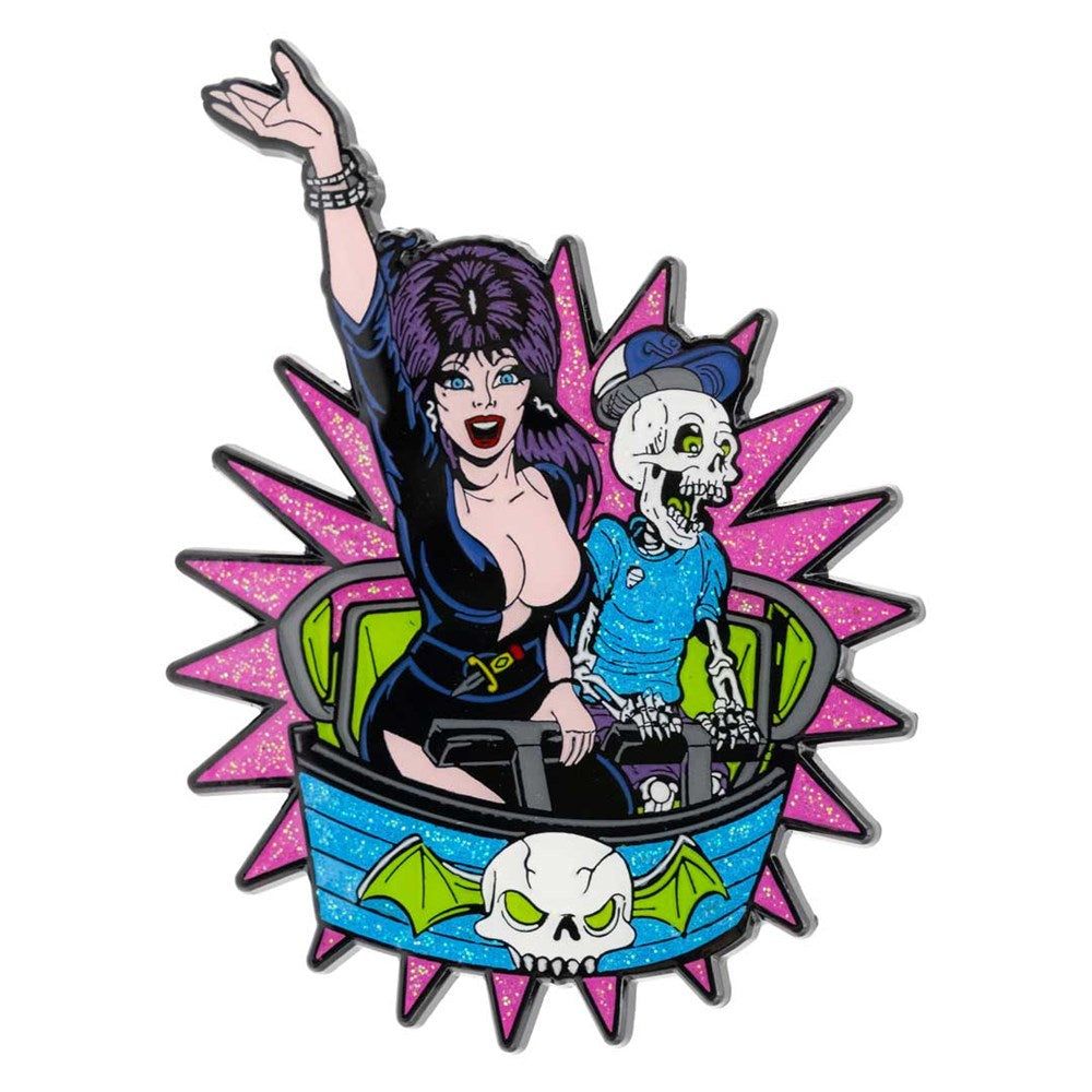 Elvira Ghostcoaster Glitter Badge