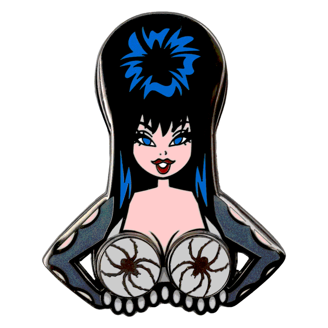 Elvira Spinning Spiders Badge