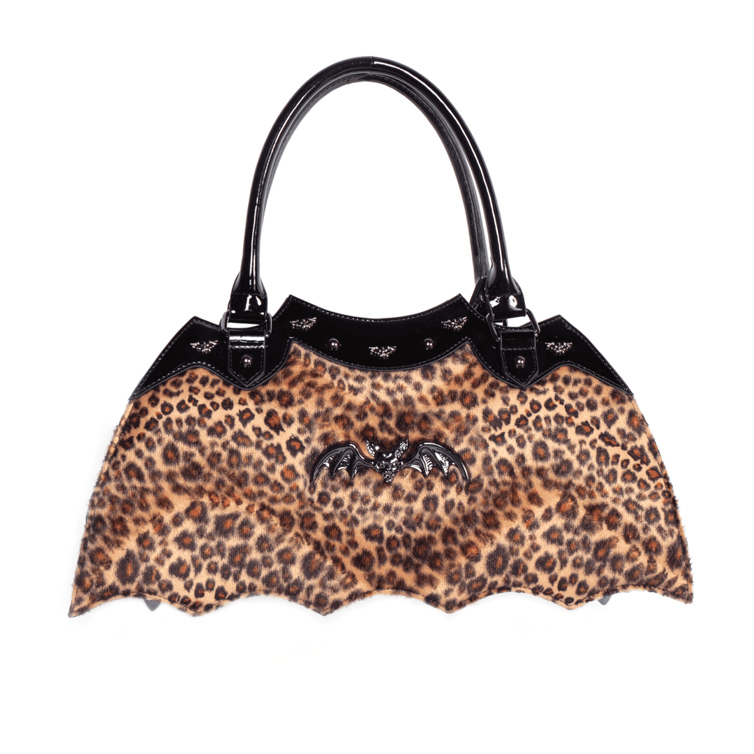Bat Wing Leopard Fur Handbag