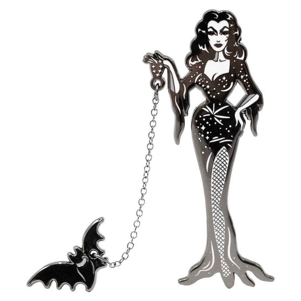 Vampira With Flying Bat Badge