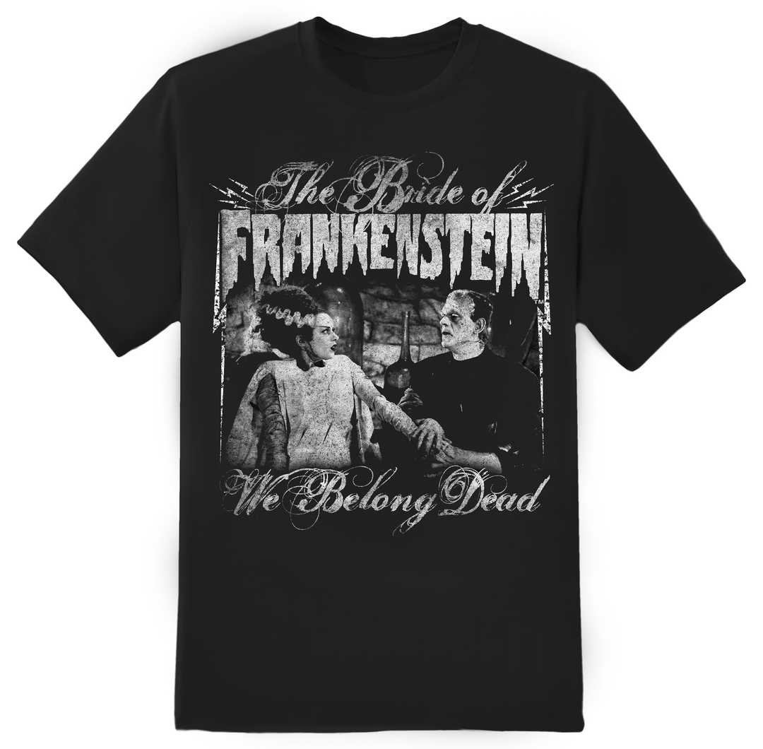 Bride And Frankenstein We Belong Dead Tshirt
