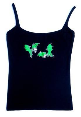 Rock N Roll Suicide Pair Of Green Bats Strappy Top