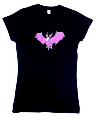 Rock N Roll Suicide Purple Bat Lady Fit Tshirt